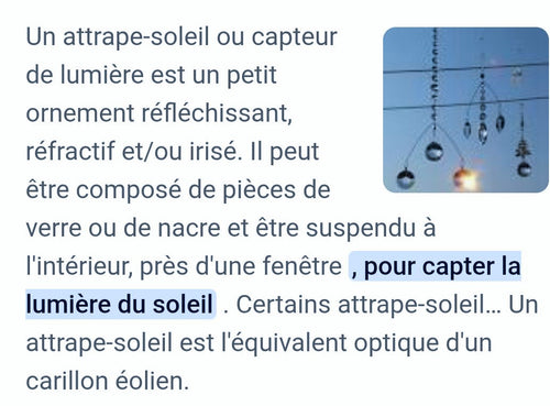 Attrape soleil "Croissant"